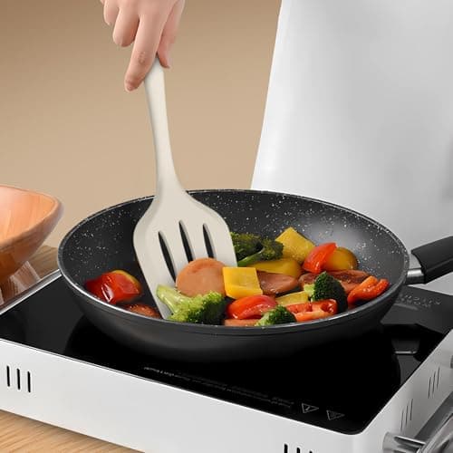 Silicone Cooking Utensils Set - 446°F Heat Resistant Silicone Kitchen Utensils,Spatula,Spoon, Kitchen Utensil Sets Gadgets Tools Set for Nonstick Cookware,Dishwasher Safe Bpa Free (Cream White) — view 6