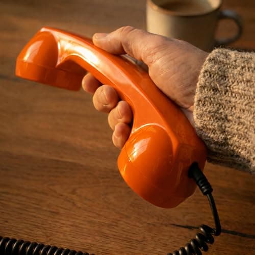 OPIS 60s Micro: Cellphone Retro handset/Old-Style Headset for All Cell-Phones (Orange) — view 2