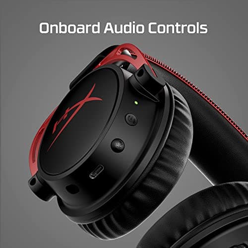 HyperX Cloud Alpha Wireless - Gaming Headset for PC, 300-hour battery life, DTS Headphone:X Spatial Audio, Memory foam, Dual Chamber Drivers, Noise-canceling mic, Durable aluminum frame,Red — view 5