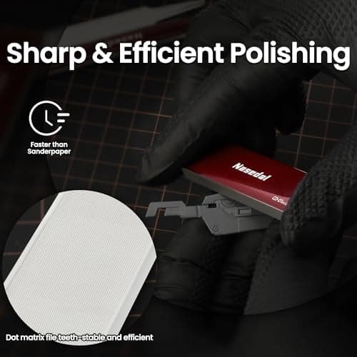 Nasedal 3pcs Hobby Glass File for Gundam Model 3D Prints Polishing Sanding Tool, #600-#800 Grit Reusable Glass File for Plastic, Scale Model Making Grinding Tool Wet & Dry Use with Storage Box