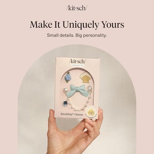Kitsch KitschPop™Charm Sets – Interchangeable Charms For Hair Clips, Hair Brushes | Durable Assorted Cute Charms | Compatible with KitschPop™Hair Accessories - Coastal Cottage, 6pcs — view 7