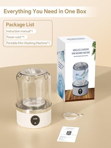 Portable Washing Machine,Mini Underwear Washer with LED Display,1L Small Washer,IP67 Waterproof, Delicate Wash for Socks,Bikinis & Doll Clothes,Ideal for Travel,Apartment,Camping,Dorms — view 5