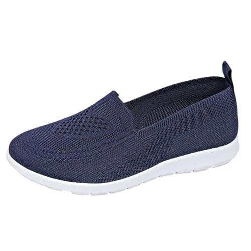 Women's Mesh Walking Shoes Summer Breathable Soft Arch Support Walking Anti-Skid Sports Shoes Blue