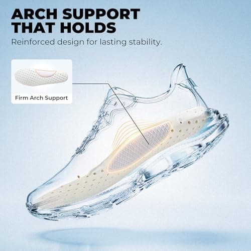 ALLSWIFIT Men's Slip On Stability Support Walking Shoes Coushioning Non Slip Breathable Comfortable Cross Trainer Workout StediCore Running Gym Fashion Sneaker,Size 10.5,Grey,SARS26011M — view 4