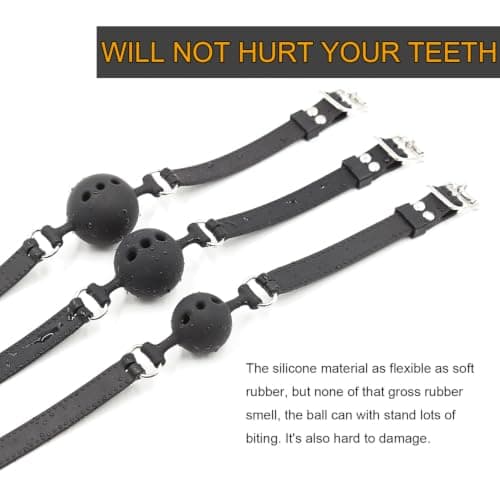 RYOZOCH Silicone Breathable Ball Gag for Adult Bondage Restraints Sex Play — view 2