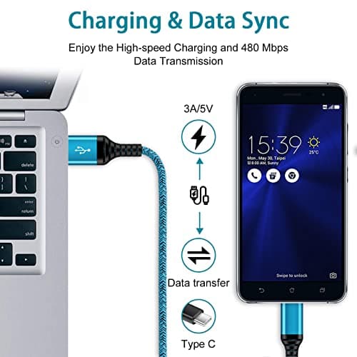 C Charger Cord Fast Charging USB Type C Cable Android Charger Cables 6FT — view 4