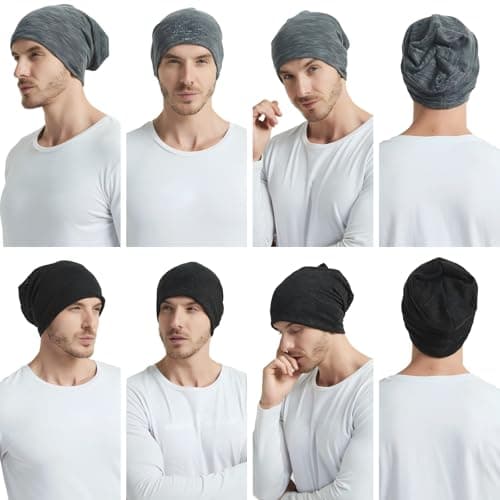 EINSKEY Slouchy Beanie for Men & Women, Lightweight Oversize Thin Cotton Chemo Hats Soft Night Cap Comfortable Sleeping Hat — view 5