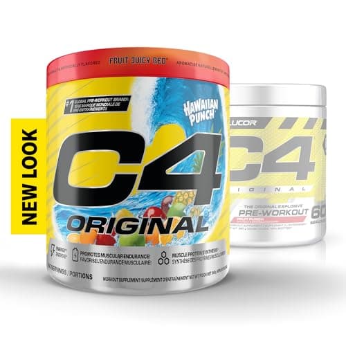 Cellucor C4 Original Pre Workout Powder - Sugar Free Preworkout Energy for Men & Women - 150mg Caffeine, Beta Alanine, Creatine - Hawaiian Punch Fruit Juicy Red, 60 Servings — view 5