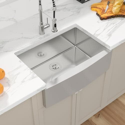 Stainless Farmhouse Sink - Sarlai 27 Inch Kitchen Sink Apron Front Stainless Steel 16 Gauge Single Bowl Kitchen Farm Sink — view 3