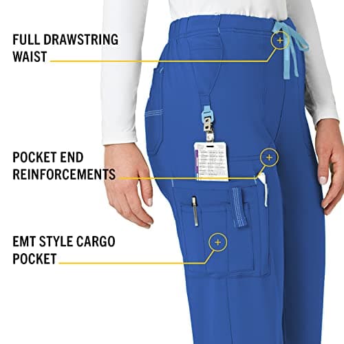 Carhartt Plus Size Cross-Flex Women's Utility Scrub Pant Tall, Royal, 3X-Large — view 3