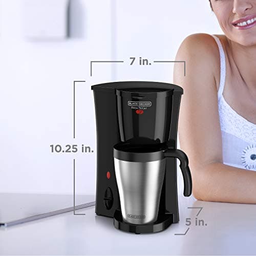 BLACK+DECKER Coffeemaker, 1, 0.45 liters, Black/Stainless Steel — view 6