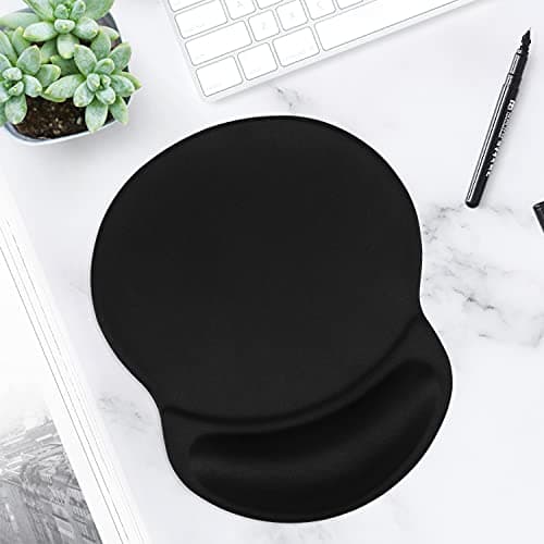 ITNRSIIET Ergonomic Mouse Pad with Gel Wrist Rest Support Gaming Small Wrist Rest Smooth Surface Non-Slip PU Base Comfortable Office Supplies Pain Relief, 8.7 x 7.2 inches, Black — view 5