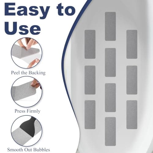 Gecork XXL Bathtub Non Slip Stickers with Strong Adhesive, Widen & Invisible Anti Slip Shower Strips with Scraper for Bath Tub, Shower Floor, Stairs,14 PCS （Grey） — view 2
