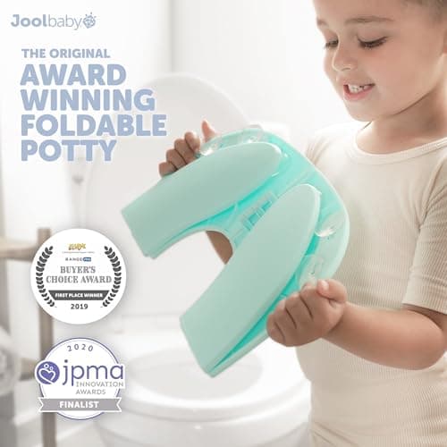 Jool Baby Folding Travel Potty Training Seat for Toddlers, Fits Round & Oval Toilets, Non-Slip Suction Cups, Includes Free Travel Bag (Aqua) — view 3