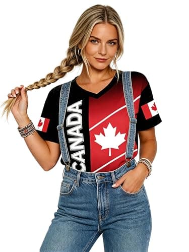 MEESHEEP Canada Shirt Women 2026 World Soccer Fans T-Shirts Football Jersey Canadian National Day Tees