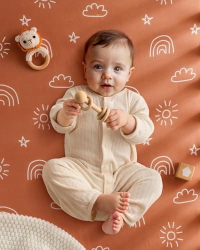 Yoofoss Baby Crib Sheets 2 Pack for Boys and Girls - 52x28 Fitted Crib Sheet Neutral Fits for Standard Crib and Toddler Mattress, Ultra Soft Breathable Microfiber Animal World — view 4
