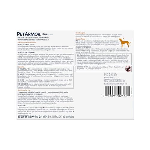 PetArmor Plus Flea and Tick Prevention for Dogs, Small Dog Flea and Tick Treatment, 3 Doses, Waterproof Topical, Fast Acting (5-22 lbs) — view 7