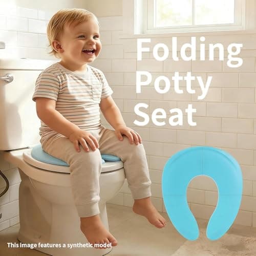 Funbliss Foldable Travel Potty Seat for Toddlers, Blue — view 3