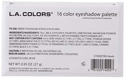 L.A. COLORS 16 Color Eyeshadow Palette, Haute C74202TAG