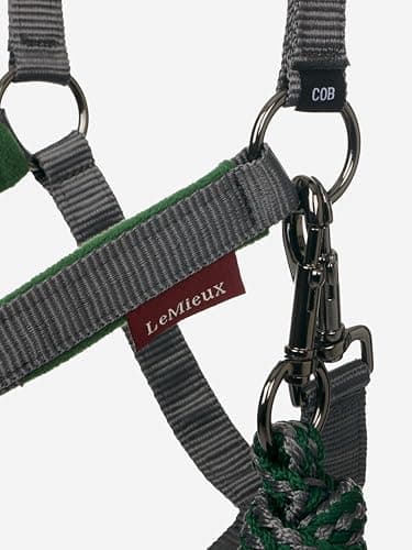 LeMieux Vogue Fleece Headcollar - Halter & Leadrope (Hunter Green - Cob) — view 2