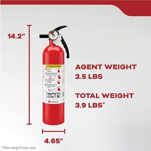 Kidde Basic 110 Fire Extinguisher for Home, 1-A:10-B:C, FA110G, 1 Pack — view 7