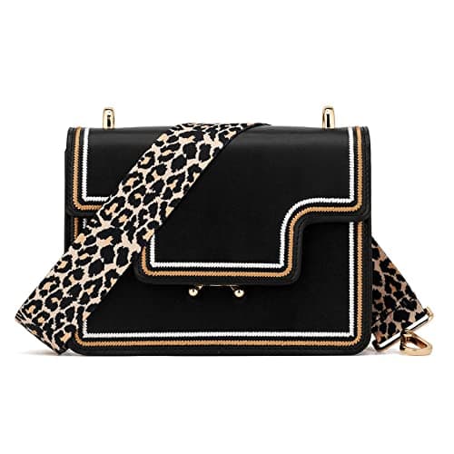 ZOOEASS Wide Shoulder Strap, Guitar Style Adjustable Purse Strap with Gold Buckle Replacement Woven Crossbody Straps for Handbags((3.8CM) Leopard2) — view 4