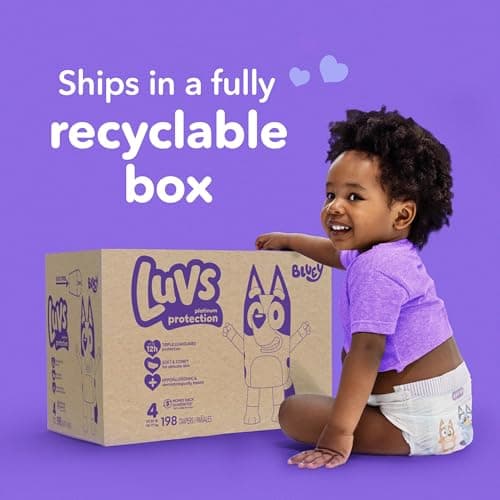 Luvs Size 1 Baby Diapers, Platinum Protection Bluey Diapers for Day & Night,Size 1 (8-14 lb), 116 Count — view 8