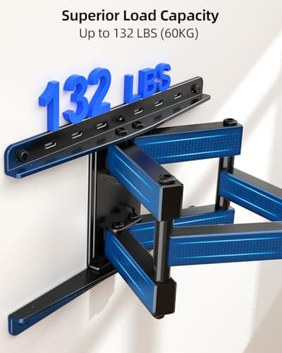 HOME VISION Full Motion TV Wall Mount for Most 32-85 inch TVs up to132 lbs, TV Mount Swivel and Tilt with Dual Articulating Arms, Wall Mount TV Bracket Max VESA 600x400mm, Fits 8" 12" 16" Wood Studs — view 5