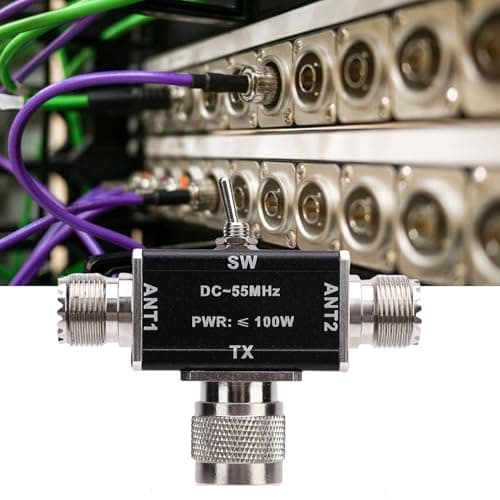 Marhynchus 2 Way Coaxial Switch, Aluminum Alloy 2 Way Coax Switch with M Female TX M Male Connectors for YouKits HF VHF UHF CB Ham Radio — view 2