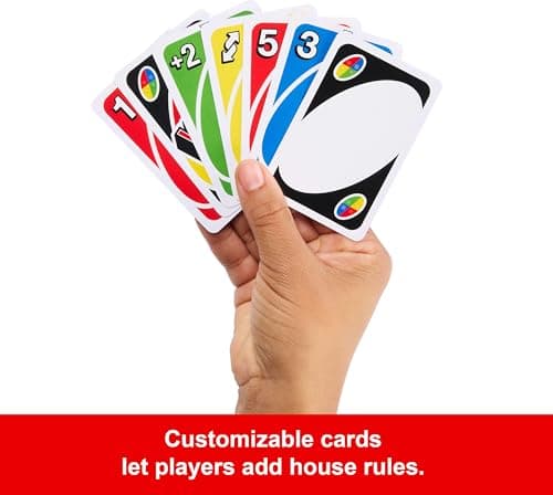 Mattel Games UNO Card Game for Kid, Adult & Family Nights & Parties, Travel & Vacations, Color Blind Accessible & Customizable Deck (Amazon Exclusive) — view 5