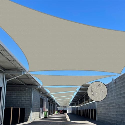 Jneaicn Shade Sail Waterproof Outdoor UV Sun Shade Sail Rectangle Gray 10'x 13' Protection Cool Party Beach Leisure Garden Accept Customization