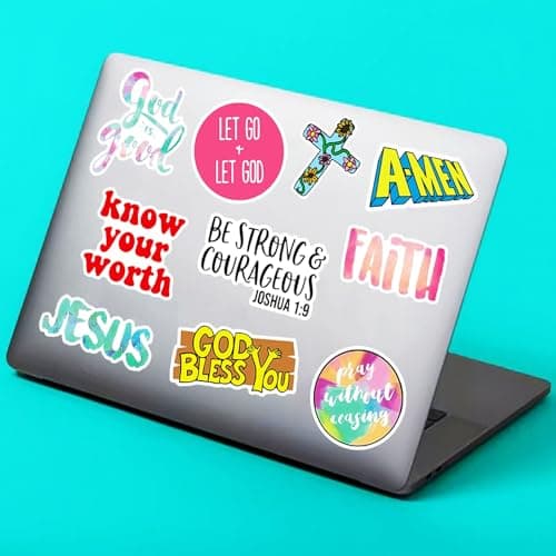 220Pcs Inspirational Christian Stickers Bulk, Vinly Waterproof Bible Verse Jesus Stickers for Water Bottles Laptop Scrapbook Journaling, Religious Faith Decals for Adults Teens Kids, Christian Gifts — view 4