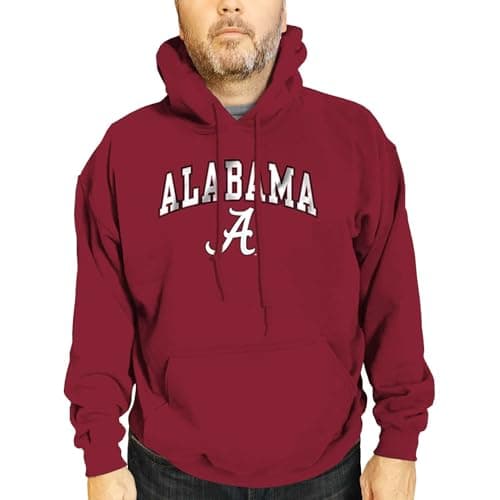 Campus Colors Adult Arch & Logo Soft Style Gameday Hooded Sweatshirt (Alabama Crimson Tide - Red, Large)