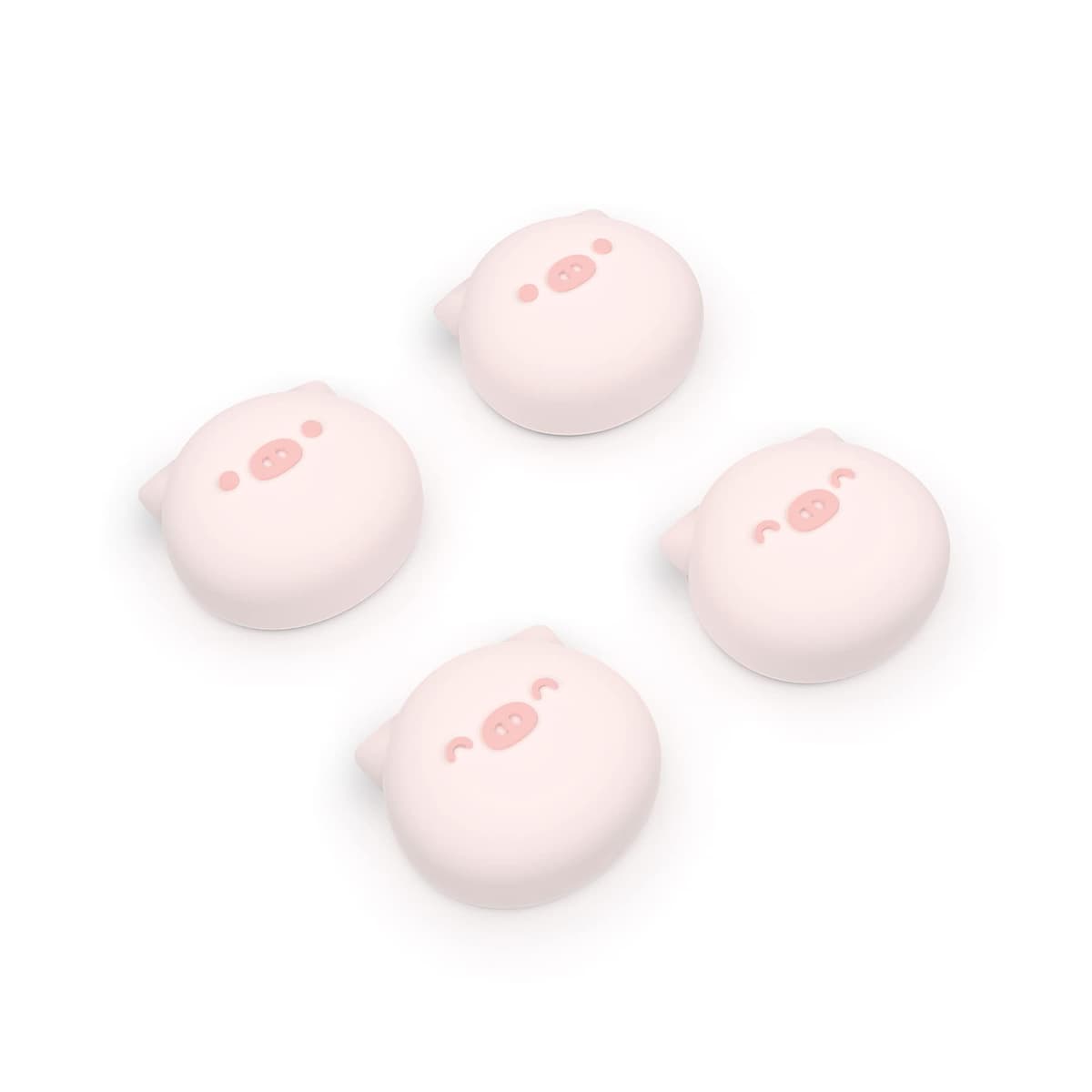 PlayVital Agarres para Pulgar para Nintendo Switch Joycon, Tapas de Joystick de Silicona, Thumb Grips para Switch/OLED/Lite, Protectores de Thumbstick (Cerdito-Rosa Milenario)