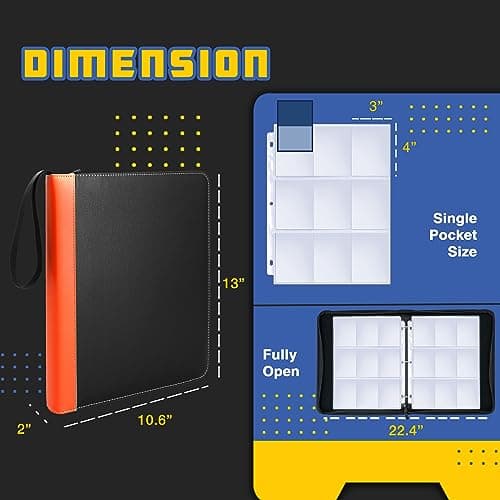 CLOVERCAT 9 Pocket Waterproof Trading Card Binder, Trading Album Display Holder, Expandable, 720 Double Sided Pocket Album, Compatible with Cards, Yugioh, MTG and Other TCG — view 4