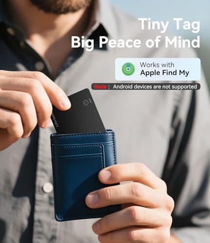 Ultrbeka Ultra-Thin Wallet Tracker Card, Rechargeable 0.094in IP68 Waterproof Bluetooth Tracker for Wallets, Passport, Work with Apple Find My, Card Locator [Apple MFi Certified] iOS Only — view 3