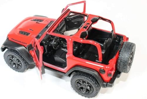 KiNSMART - Jeep Wrangler Rubicon Off Road 4x4 5 inch 1:34 Scale Die Cast Model Replica Toy Car (Red Opentop) — view 5