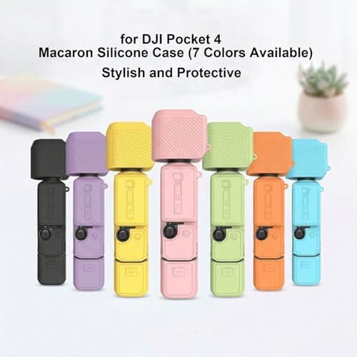 Protective Cover for DJI Osmo Pocket 4, Silicone Protective Case Screen Lens Threaded Handle Protective Case, Action Camera Accessories (Brown) — view 2