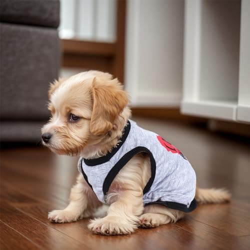 Pistha 4 Pack Dog Shirts Summer Printed Puppy Clothes Cute Sleeveless Pet T Shirts Dog Clothes for Small Medium Dogs Cats Girl(S) — view 4