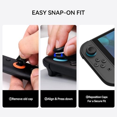 NEWDERY Replacement Thumb Grips for Nintendo Switch 2 Joy-Con — view 4