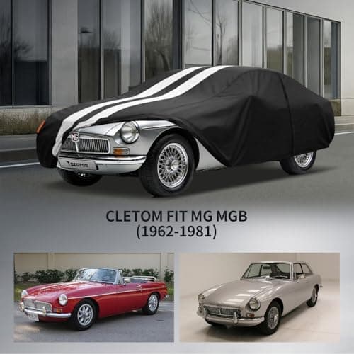 Multi-Layer Car Cover Custom Fit for MG MGB (1962-1981), 100% Waterproof All Weather for Automobiles, Gift with Towel, Heavy Duty Car Covers for Rain Sun UV Protection with Door Zipper. — view 5