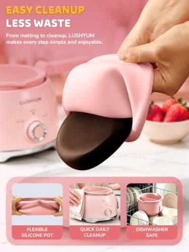 LUSHYUM Electric Chocolate Melting Pot with 2 Insert Pots, 4-Cup Chocolate — view 3