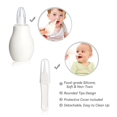 Baby Grooming Kit, Infant Safety Care Set with Hair Brush Comb Nail Clipper Nasal Aspirator,Baby Essentials Kit for Newborn Girls Boys (Grey White) — view 2