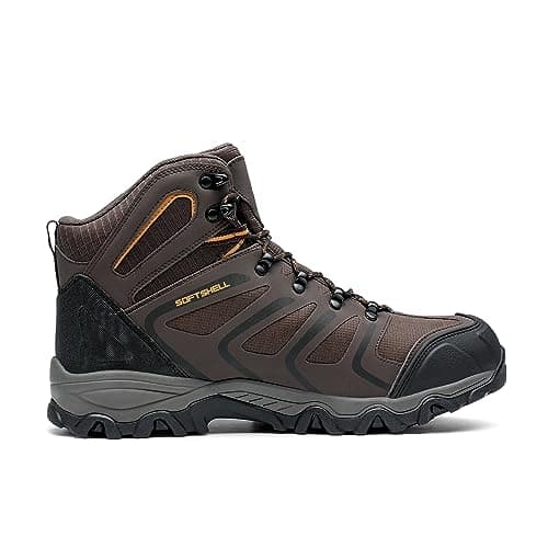 NORTIV 8 Men's Ankle High Waterproof Hiking Boots Outdoor Lightweight Shoes Trekking Trails Armadillo,Size 11,Brown/Black/Tan,160448_M — view 4