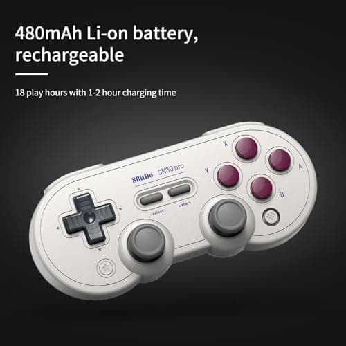 AKNES 8Bitdo SN30 Pro Bluetooth Controller, Hall Effect Joystick Update, Gaming Controller Compatible with Apple, Switch, Windows, Steam Deck, Android and Raspberry Pi - G Classic Edition — view 3