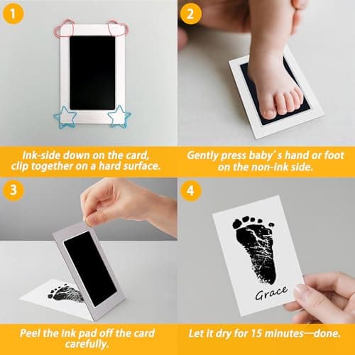 4-Pack Baby Inkless Hand and Footprint Kit Paw Nose Print Kit for Dogs Cats Pets Clean Touch Ink Pad for Baby Pets Newborn Keepsake Mess-Free Ink Pad — view 5