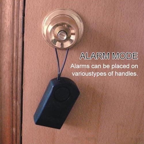 Vikye Door Handle Alarm with 120dB Vibration Triggered, Portable Doors Alarms When Opened Up to 200m, Hangs on Door Knob or Handle for Travelling Home Security — view 3
