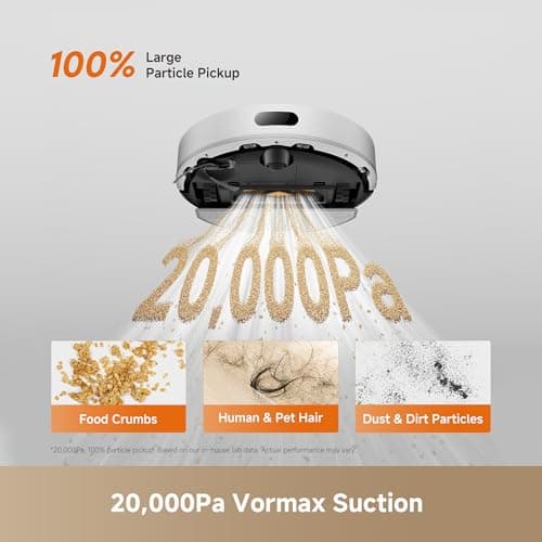 DREAME D20 Air Plus Robot Vacuum and Mop Combo with 20,000Pa Suction, 120 Days Hands-Free, Anti-Tangling Tech, Auto-Emptying Dock, Deep Carpet Cleaning and Smart Navigation, White — view 2