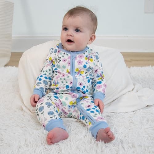 The Peanutshell 2-Pack Sleep and Play Baby Boy Clothes, 12-18 Months, Soft Cotton Footless Pajamas, Blue Checker & HappyShark — view 2