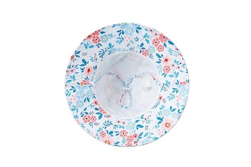 Baby Sun Hat Toddler Bucket Hat Wide Brim Kids Beach Hats UPF 50+ Sun Protective for Boys Girls, Floral Blue, 2-5T — view 2